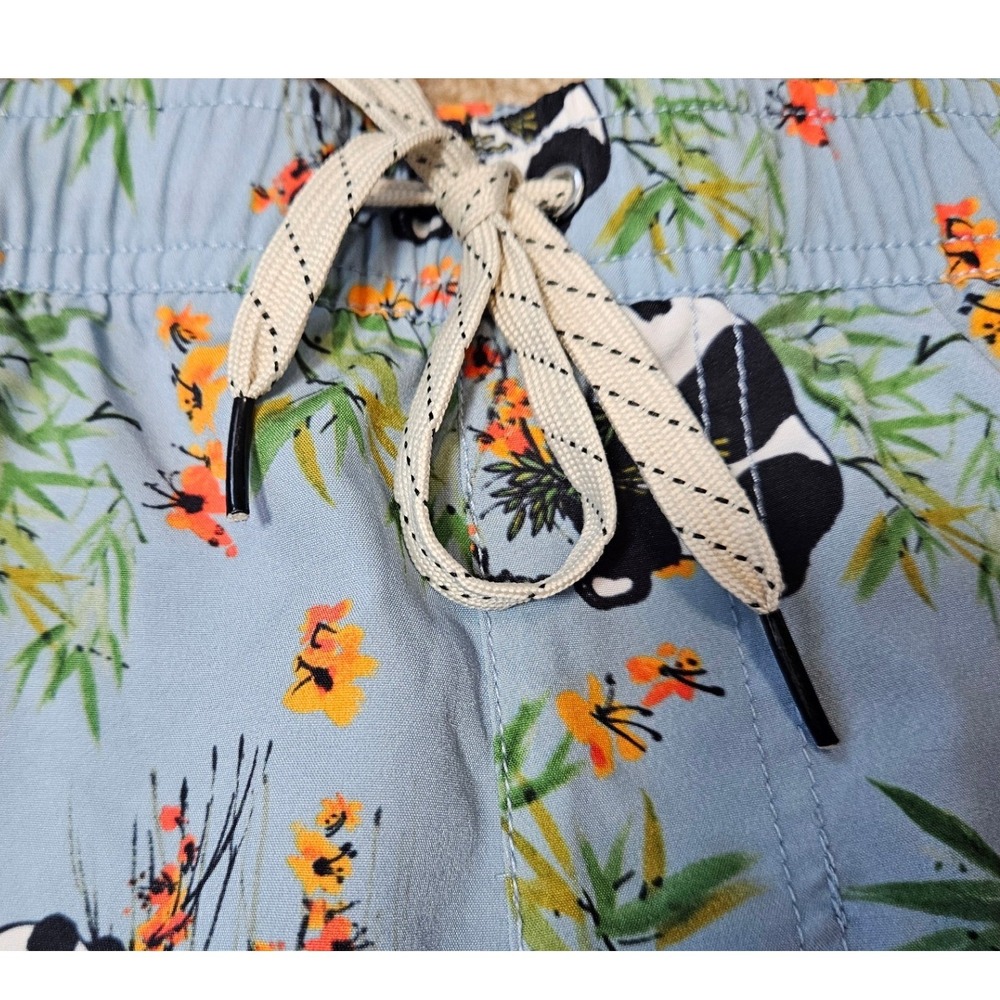 Public Access Mens Panda Bamboo Print Swim Trunks Light Blue Medium 36" Shorts - Picture 5 of 9